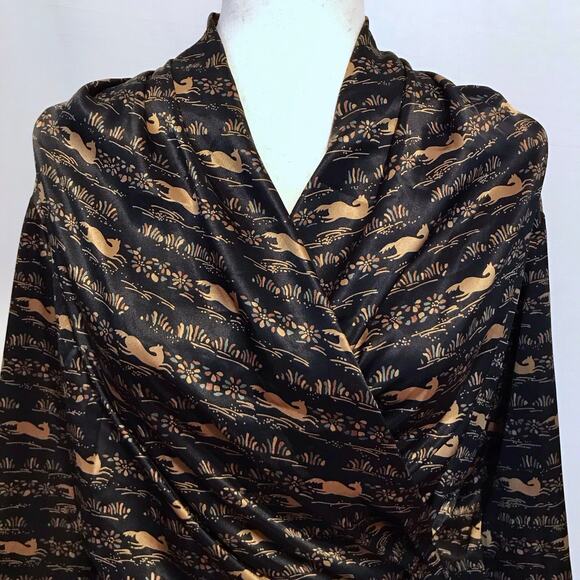 Evan Picone Vintage Wrap Long Sleeves Blouse Women 8 - Picture 2 of 13